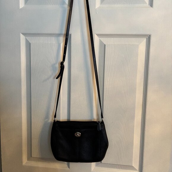 Coach - Black Leather Crossbody Purse -EUC - Picture 1 of 14